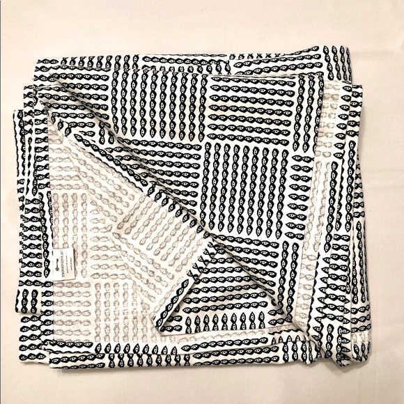 Threshold Other - THRESHOLD African inspired cowrie shell black and white cotton table cloth